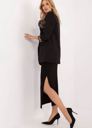 Ribbed Pencil Midi Skirt with Slit - MimiStylez