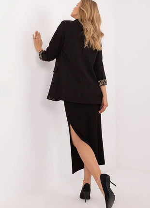 Ribbed Pencil Midi Skirt with Slit - MimiStylez