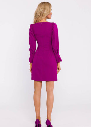 Mini Dress with Square Neckline, Puff Shoulders & Empire Waist - MimiStylez