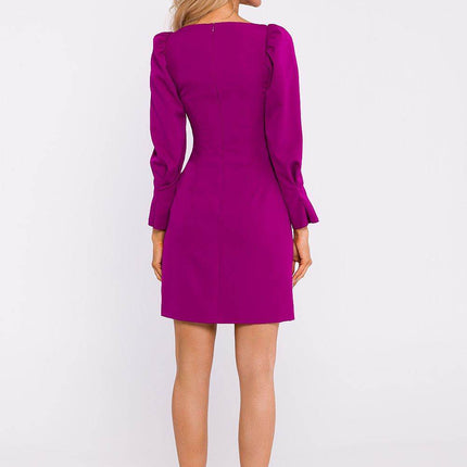Mini Dress with Square Neckline, Puff Shoulders & Empire Waist - MimiStylez
