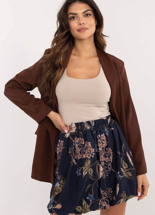 Floral Mini Bomber Skirt with Elastic Waistband - MimiStylez