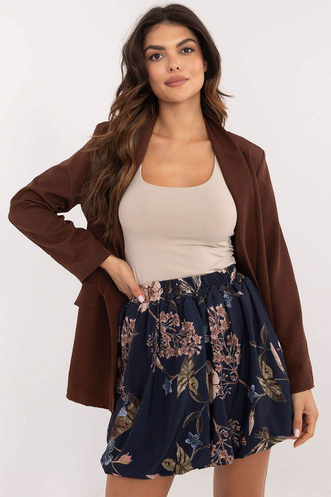 Floral Mini Bomber Skirt with Elastic Waistband - MimiStylez
