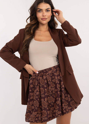 Floral Mini Bomber Skirt with Elastic Waistband - MimiStylez