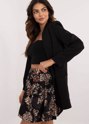 Floral Mini Bomber Skirt with Elastic Waistband - MimiStylez
