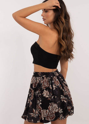 Floral Mini Bomber Skirt with Elastic Waistband - MimiStylez