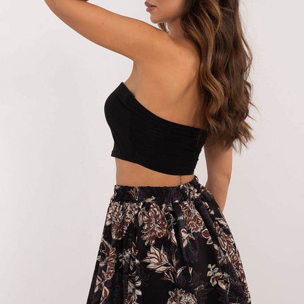 Floral Mini Bomber Skirt with Elastic Waistband - MimiStylez