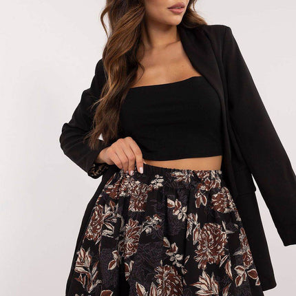 Floral Mini Bomber Skirt with Elastic Waistband - MimiStylez