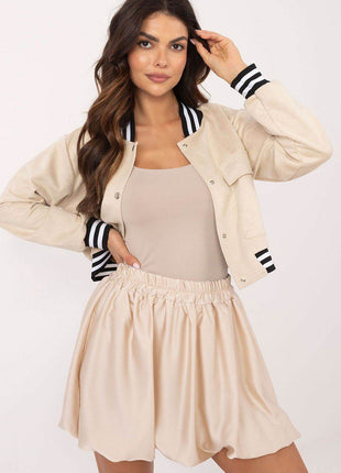 Chic Mini Bomber Skirt with Elastic Waistband - MimiStylez