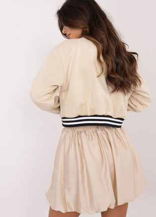 Chic Mini Bomber Skirt with Elastic Waistband - MimiStylez