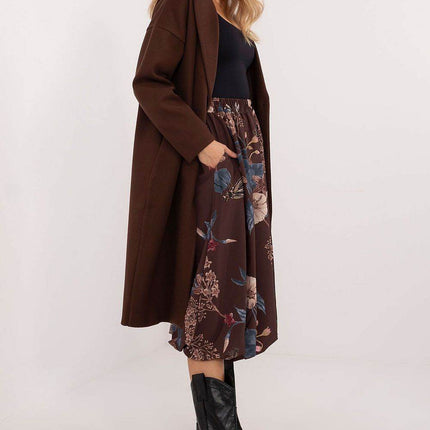 Floral Bomber Midi Skirt with Elastic Waist and Hidden Pockets - MimiStylez