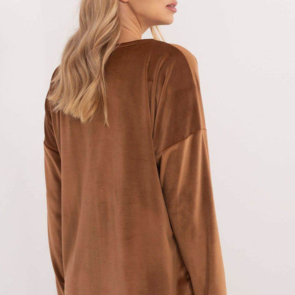Velour Blouse with Front Ties & Butterfly Charms - MimiStylez