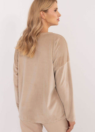 Velour Blouse with Front Ties & Butterfly Charms - MimiStylez