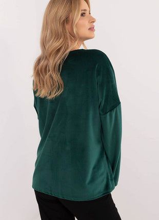 Velour Blouse with Front Ties & Butterfly Charms - MimiStylez