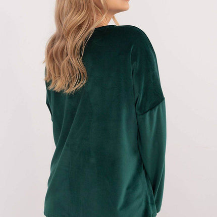 Velour Blouse with Front Ties & Butterfly Charms - MimiStylez