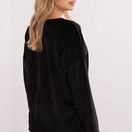Velour Blouse with Front Ties & Butterfly Charms - MimiStylez