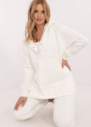 Women's 3-Piece Cotton Tracksuit Set – T-Shirt, Hoodie & High-Waisted Joggers - MimiStylez