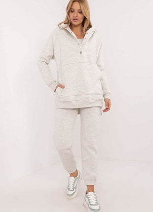 Women's 3-Piece Cotton Tracksuit Set – T-Shirt, Hoodie & High-Waisted Joggers - MimiStylez