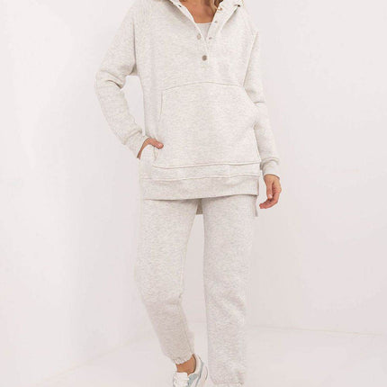 Women's 3-Piece Cotton Tracksuit Set – T-Shirt, Hoodie & High-Waisted Joggers - MimiStylez