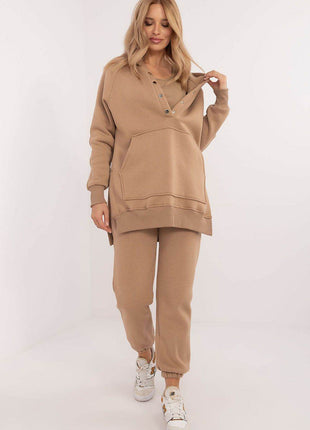 Women's 3-Piece Cotton Tracksuit Set – T-Shirt, Hoodie & High-Waisted Joggers - MimiStylez