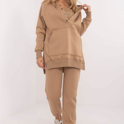 Women's 3-Piece Cotton Tracksuit Set – T-Shirt, Hoodie & High-Waisted Joggers - MimiStylez