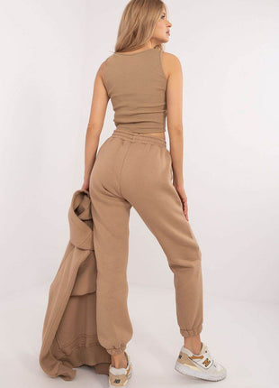 Women's 3-Piece Cotton Tracksuit Set – T-Shirt, Hoodie & High-Waisted Joggers - MimiStylez