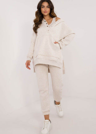 Women's 3-Piece Cotton Tracksuit Set – T-Shirt, Hoodie & High-Waisted Joggers - MimiStylez