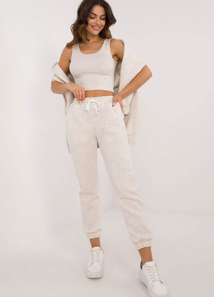 Women's 3-Piece Cotton Tracksuit Set – T-Shirt, Hoodie & High-Waisted Joggers - MimiStylez