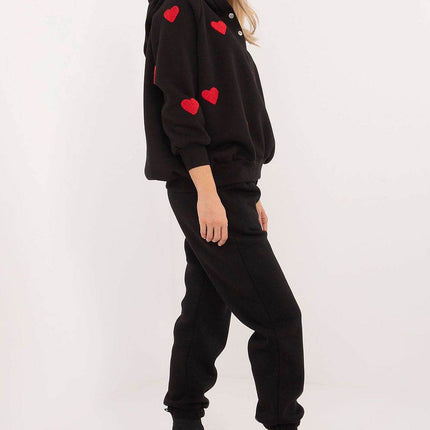 Cozy Heart-Patch Cotton Hoodie & Jogger Set - MimiStylez