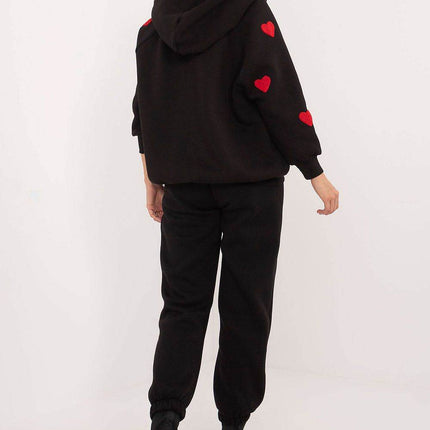 Cozy Heart-Patch Cotton Hoodie & Jogger Set - MimiStylez