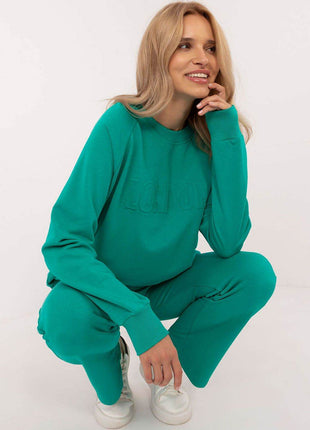 Women's Casual Cotton Tracksuit Set with Long Sweatshirt & Straight-Leg Pants - MimiStylez