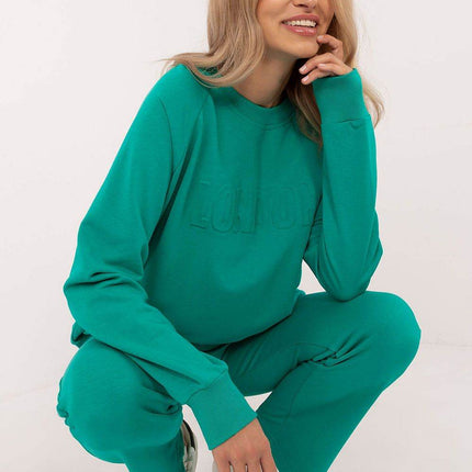 Women's Casual Cotton Tracksuit Set with Long Sweatshirt & Straight-Leg Pants - MimiStylez