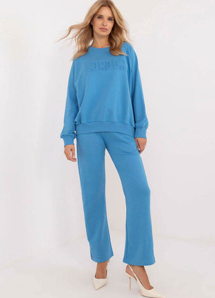 Women's Casual Cotton Tracksuit Set with Long Sweatshirt & Straight-Leg Pants - MimiStylez