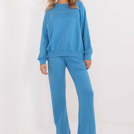 Women's Casual Cotton Tracksuit Set with Long Sweatshirt & Straight-Leg Pants - MimiStylez