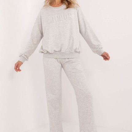 Women's Casual Cotton Tracksuit Set with Long Sweatshirt & Straight-Leg Pants - MimiStylez