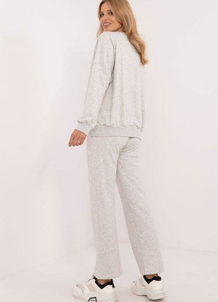 Women's Casual Cotton Tracksuit Set with Long Sweatshirt & Straight-Leg Pants - MimiStylez