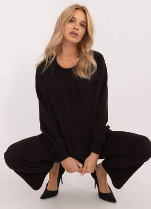 Women's Casual Cotton Tracksuit Set with Long Sweatshirt & Straight-Leg Pants - MimiStylez