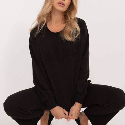 Women's Casual Cotton Tracksuit Set with Long Sweatshirt & Straight-Leg Pants - MimiStylez