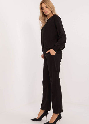 Women's Casual Cotton Tracksuit Set with Long Sweatshirt & Straight-Leg Pants - MimiStylez
