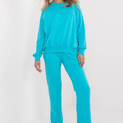 Women's Casual Cotton Tracksuit Set with Long Sweatshirt & Straight-Leg Pants - MimiStylez
