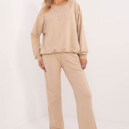Women's Casual Cotton Tracksuit Set with Long Sweatshirt & Straight-Leg Pants - MimiStylez