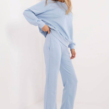 Women's Casual Cotton Tracksuit Set with Long Sweatshirt & Straight-Leg Pants - MimiStylez