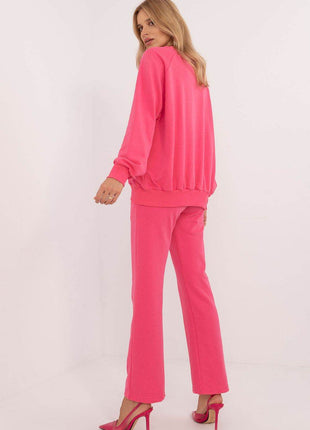Women's Casual Cotton Tracksuit Set with Long Sweatshirt & Straight-Leg Pants - MimiStylez