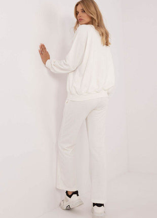 Women's Casual Cotton Tracksuit Set with Long Sweatshirt & Straight-Leg Pants - MimiStylez