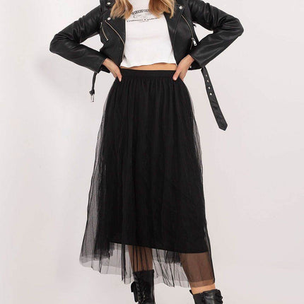 Casual Midi Tulle Skirt with Lining and Elastic Waistband - MimiStylez
