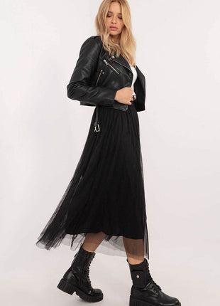Casual Midi Tulle Skirt with Lining and Elastic Waistband - MimiStylez