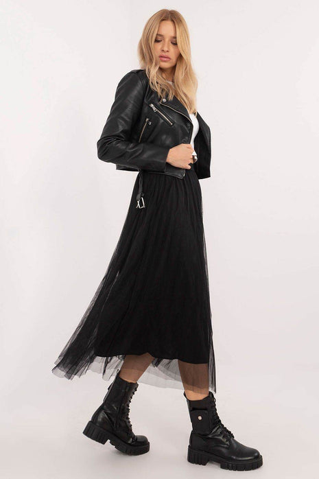 Casual Midi Tulle Skirt with Lining and Elastic Waistband - MimiStylez