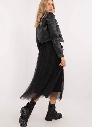 Casual Midi Tulle Skirt with Lining and Elastic Waistband - MimiStylez