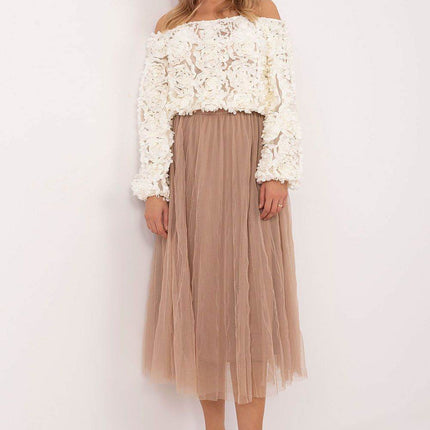 Casual Midi Tulle Skirt with Lining and Elastic Waistband - MimiStylez