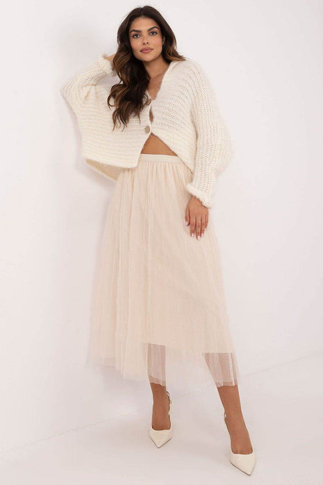Casual Midi Tulle Skirt with Lining and Elastic Waistband - MimiStylez
