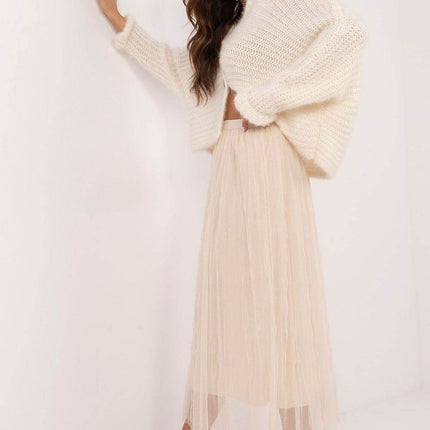 Casual Midi Tulle Skirt with Lining and Elastic Waistband - MimiStylez